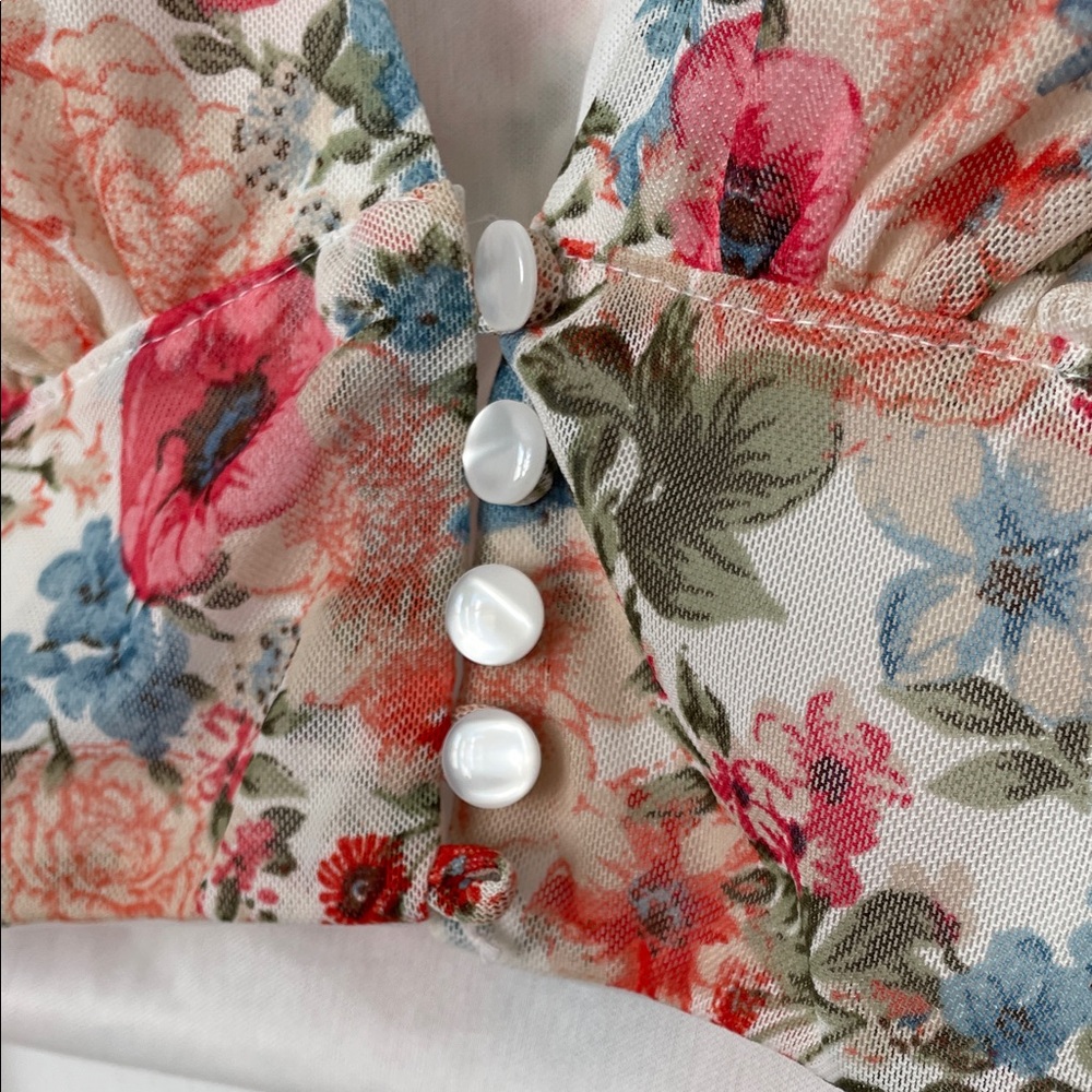Floral Blouse with Long Sleeves S - Picture 4 of 5